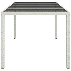 Acheter Maison Chic Table de jardin | Table d'extérieur Blanc 190x90x75 cm Verre trempé/résine tressée -GKD26187