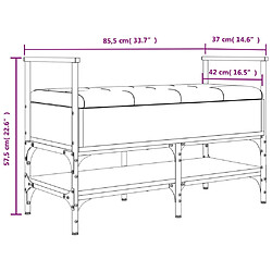 vidaXL Banc à chaussures chêne fumé 85,5x42x57,5 cm bois d'ingénierie pas cher