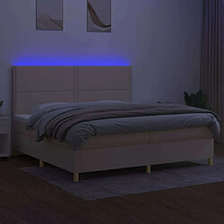 Acheter Sommier à lattes,Cadre à lattes de lit et matelas et LED pour Adulte Crème 200x200cm Tissu -MN89678