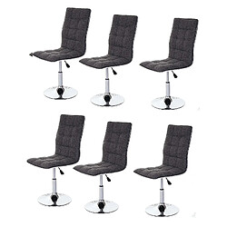 Decoshop26 Lot de 6 chaises de salle à manger hauteur réglable en tissu gris CDS04293