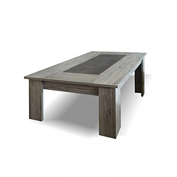 Dansmamaison Table basse rectangulaire Bois gris/Béton - RIUCKO