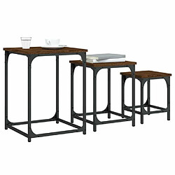 Acheter Maison Chic Lot de 3 Tables basses gigognes pour salon | Table à café chêne marron bois d'ingénierie -GKD63037