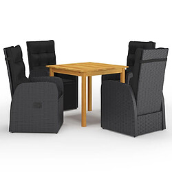 Maison Chic Ensemble de salle à manger de jardin 5 pcs,Table et chaises d'extérieur Noir -GKD540379