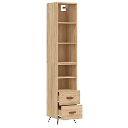 Avis vidaXL Buffet haut Chêne sonoma 34,5x34x180 cm Bois d'ingénierie