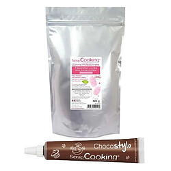 Scrapcooking Préparation pour barbe à papa rose 400 g + 1 Stylo chocolat offert