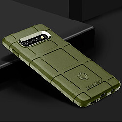 Wewoo Coque Souple Housse en silicone à couverture totale pour antichoc Galaxy S10 + vert armée