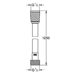 GROHE Flexible de douche Relexaflex 2000 28155001 - Longueur 2m - Résistance a la pression 5 bars - Gris argenté