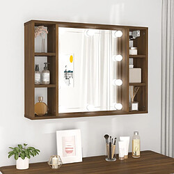 vidaXL Armoire à miroir avec LED Chêne marron 76x15x55 cm