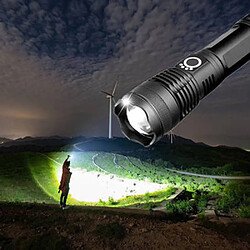 Acheter BESTA Lampe de poche LED 10000 lumens, 5000 mAh rechargeable par USB 26650 batterie incluse, 5 modes d'éclairage, zoomable, longue durée de travail torche tactique pour camping randonnée chasse urgence