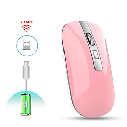 Wewoo Souris sans fil M30 rechargeable Metal Wheel Mute 2.4G Office Mouse 500 mAh Built-in Battery Pink