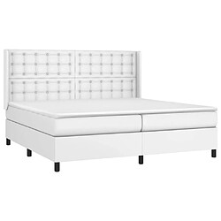 Avis Maison Chic Lit Adulte - Lit simple Lit à sommier tapissier avec matelas moelleux - Meuble de Chambre Blanc 200x200cm Similicuir -MN44590