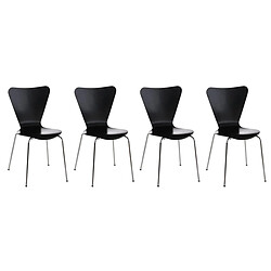 Decoshop26 Lot de 4 chaises de séjour bureau en bois noir et métal CDS10114