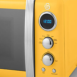 Acheter Retro Micro-ondes Numérique 20L, 5 Niveaux Puissance, Décongélation, Minuterie, 800, Jaune, SWAN, SM22030YELNEU