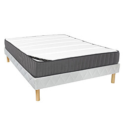 Vente-Unique Ensemble 140 x 190 cm sommier + matelas ressorts ensachés 7 zones et mousse haute résilience ép.26cm - AUDACE de PALACIO