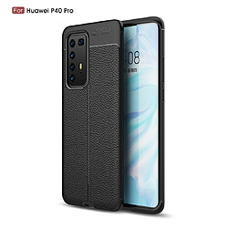 Wewoo Coque Pour Huawei P40 Pro Litchi Texture TPU Antichoc Noir