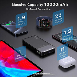 SANAG Juovl Power Bank Portable, 10000Mah 35W Chargement Rapide Avec La Technologie Pd 3.0 + Qc 4.0, 2 Entrees Et Sories Type-C, 1 Sortie Usb-A Batterie Compatible Pour Iphone, Macbook, Galaxy, Ipad (Noir) pas cher