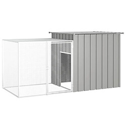 vidaXL Cage pour poules Gris 200x91x100 cm Acier galvanisé