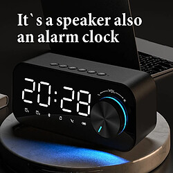 Universal Haut-parleur sans fil Bluetooth Basses portables Haut-parleur de bureau Haut-parleur d'horloge Boîte à musique extérieure HiFi TF FM Radio avec lumière LED | Haut-parleur portable (noir)