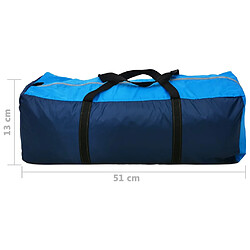 vidaXL Tente de camping 4 personnes bleu marine et bleu clair pas cher