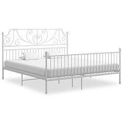 Maison Chic Lit adulte - Lit simple Cadre de lit,Structure du lit Contemporain Blanc Métal 180x200 cm -MN95357