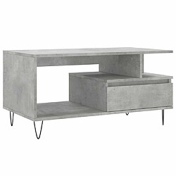 Maison Chic Table basse,Table Console Table d'appoint, Table pour salon Gris béton 90x49x45 cm Bois d'ingénierie -MN33765