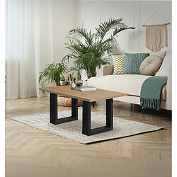 Acheter Ecd Germany Set 2 pied de table acier noir 30 x 43 cm support rectangulaire style industriel