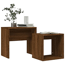 Avis Maison Chic Lot de 2 Tables basses gigognes,Table Console chêne marron bois d'ingénierie -MN74276