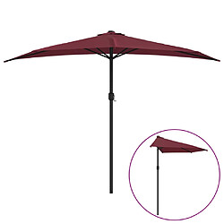 Helloshop26 Parasol de balcon mât en aluminium 300 x 150 x 253 cm demi bordeaux 02_0008315