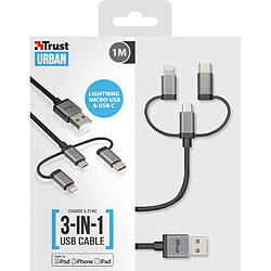 Trust 22693 câble USB 1 m USB 2.0 USB A Micro-USB B Noir, Argent