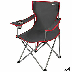 Chaise de camping pliante Aktive Gris foncé 45 x 82 x 47 cm (4 Unités)