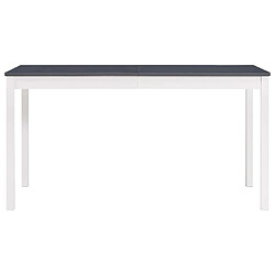 Maison Chic Table de salle à manger,Table à dîner Blanc et gris 140 x 70 x 73 cm Pin -GKD18687