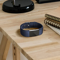 Acheter Avizar Bracelet FitBit Charge 2 Silicone Texturé Fermeture Boucle ardillon Bleu nuit