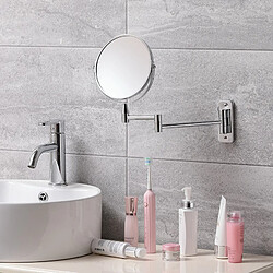 Avis Universal Miroir cosmétique en cuivre, miroir télescopique pliant double face, miroir toilette, agrandissement 3x.