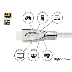 Avis Python HDMI 2.0 Kabel 1m Ethernet 4K*2K UHD vergoldet OFC weiÃŸ