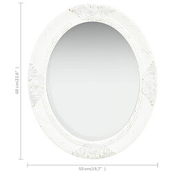 vidaXL Miroir mural style baroque 50x60 cm Blanc pas cher