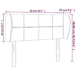 Acheter vidaXL Tête de lit avec oreilles Gris foncé 83x23x78/88 cm Tissu