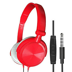 Avis GUPBOO Casque filaire 3,5 mm Casque supra-auriculaire Casque stéréo basse avec micro pour ordinateur de téléphone de jeu Rouge Blanc Noir