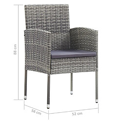 vidaXL Ensemble à manger de jardin 5pcs Résine tressée Anthracite gris pas cher