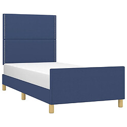 Avis Maison Chic Cadre/structure de lit avec tête de lit pour adulte - Lit Moderne Chambre Bleu 90x190 cm Tissu -MN62866