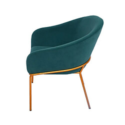 Avis Meubler Design Chaise Avec Accoudoirs Velours Pied Or Muleur - Velours Vert