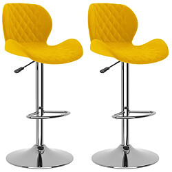 vidaXL Tabourets de bar lot de 2 jaune moutarde velours