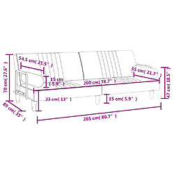 vidaXL Canapé-lit avec accoudoirs rose velours pas cher