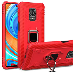 Coque en TPU résistant aux chutes avec béquille rouge pour votre Xiaomi Redmi Note 9S/9 Pro/9 Pro Max