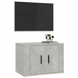 Acheter Maison Chic Meuble TV scandinave mural Banc TV suspendu pour salon - Gris béton 57x34,5x40 cm -MN79421