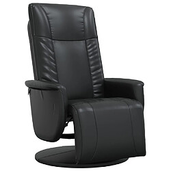 vidaXL Fauteuil inclinable avec repose-pieds noir similicuir