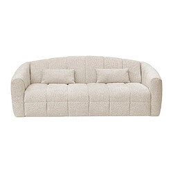 Vente-Unique Canapé 4 places convertible express en tissu bouclette beige - Couchage 160 cm - Matelas 14 cm RETUNA II