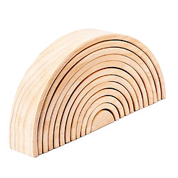 12x Blocs Arc-en-bois En Bois Arc Empilage Nidification Enfants Main-oeil Puzzle Jouet B pas cher