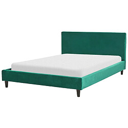 Beliani Lit double en tissu vert foncé 140 x 200 cm FITOU