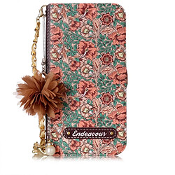 Wewoo Coque pour iPhone X Impatiens Balsamina Motif Horizontal Housse en cuir avec porte-cartes et fentes cartes fleur perle ornement chaîne