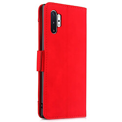 Avis Wewoo Housse Coque Étui en cuir de style portefeuille skin veau pour Samsung Galaxy Note10 + / Note10 + 5Gavec fente carte séparée rouge